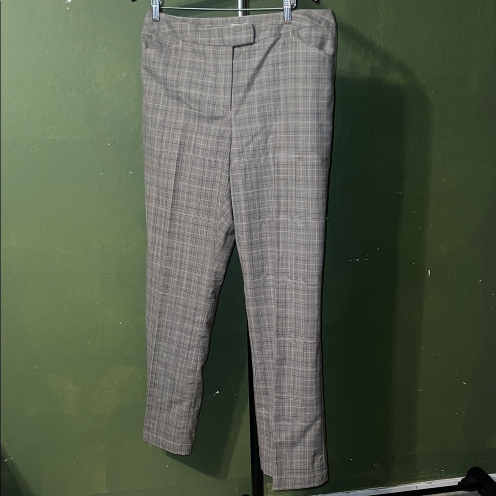 Liz Claiborne Women's Checkered Boot Cut Pants - Gray